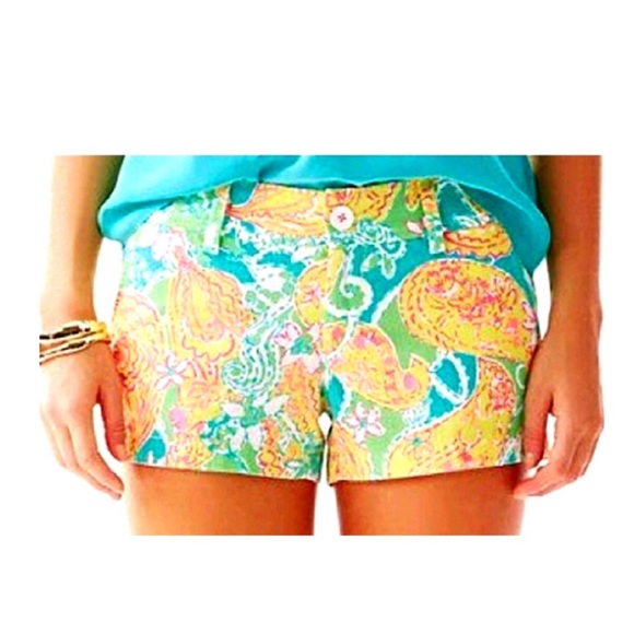 Lilly Pulitzer Walsh Short - yellow paisley - Picture 1 of 5